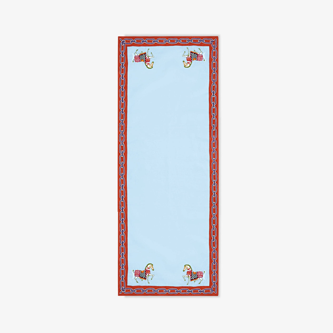 Stella Embroidered Table Runner, Blue - Orange Table Runners sazy.com