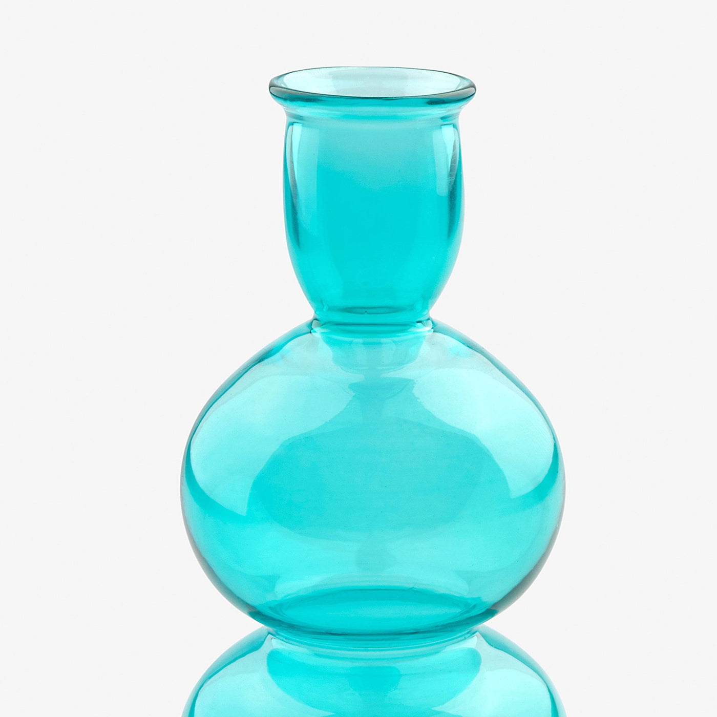 Emilia Hand-blown Bubble Candle-holder, Turquoise, S 2