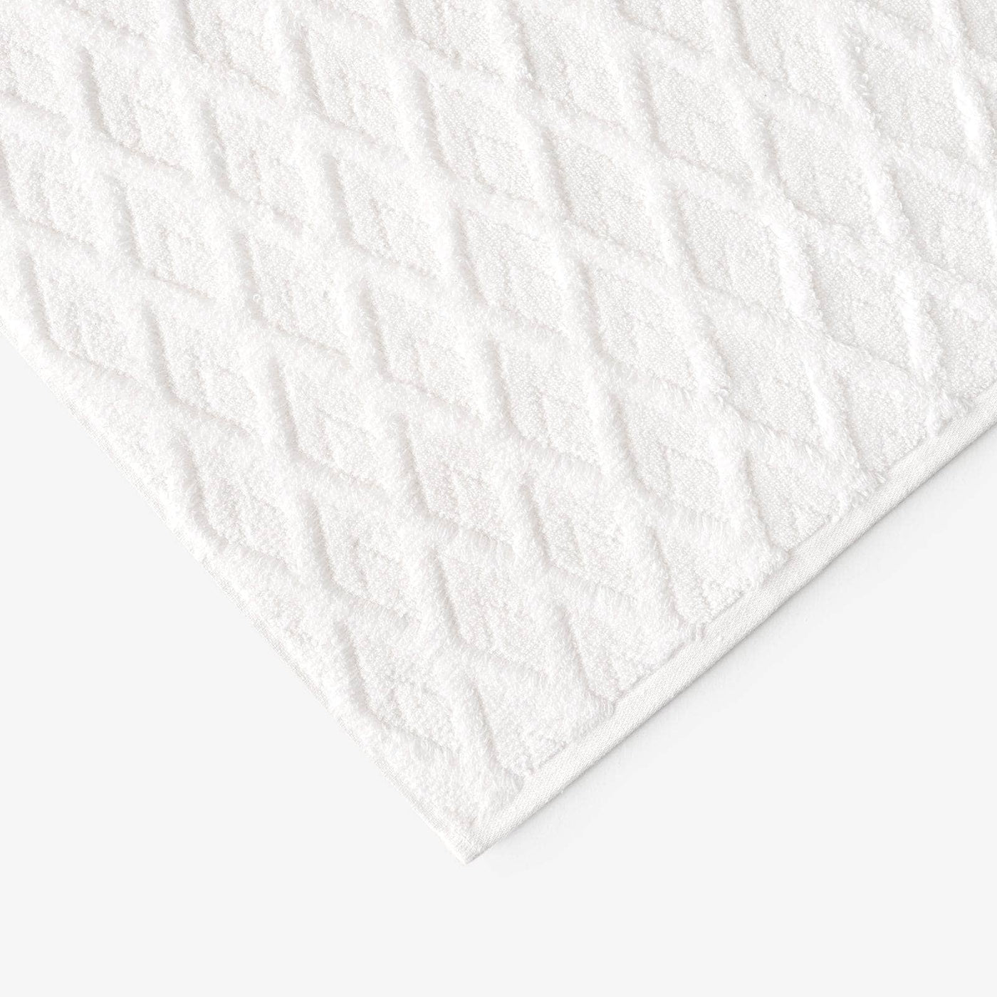 Judith Diamond Textured 100% Turkish Cotton Bath Towel, Off-White 2