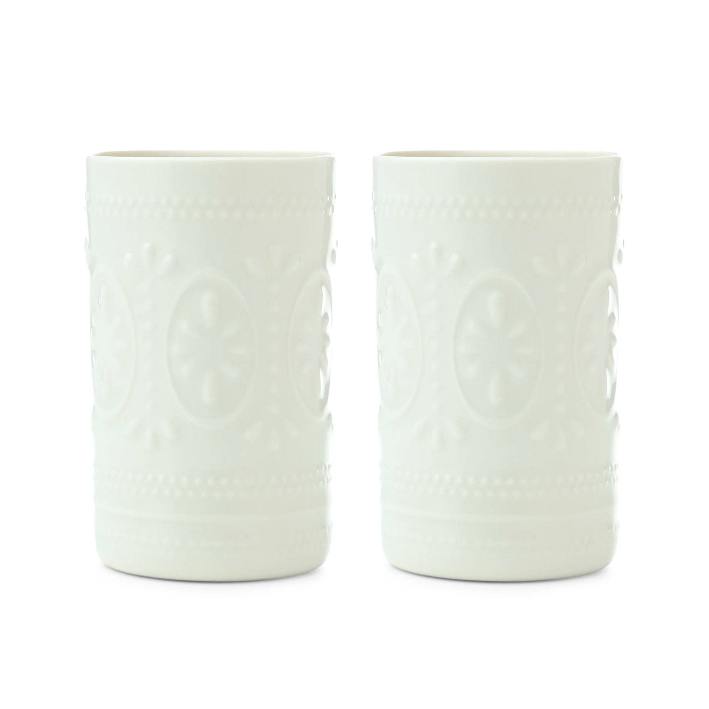 Aurora Set of 2 Handmade Mugs, White 1