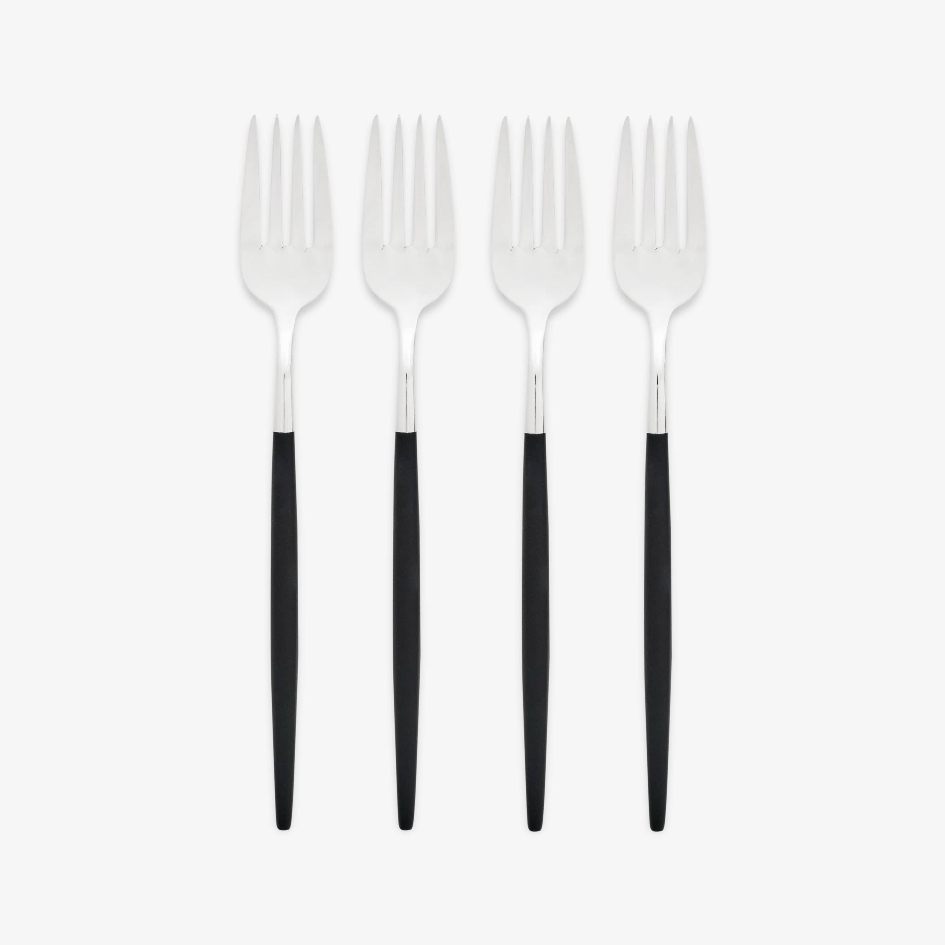 Malmo 4 Piece Stainless Steel Dessert Fork Set, Black Cutlery sazy.com