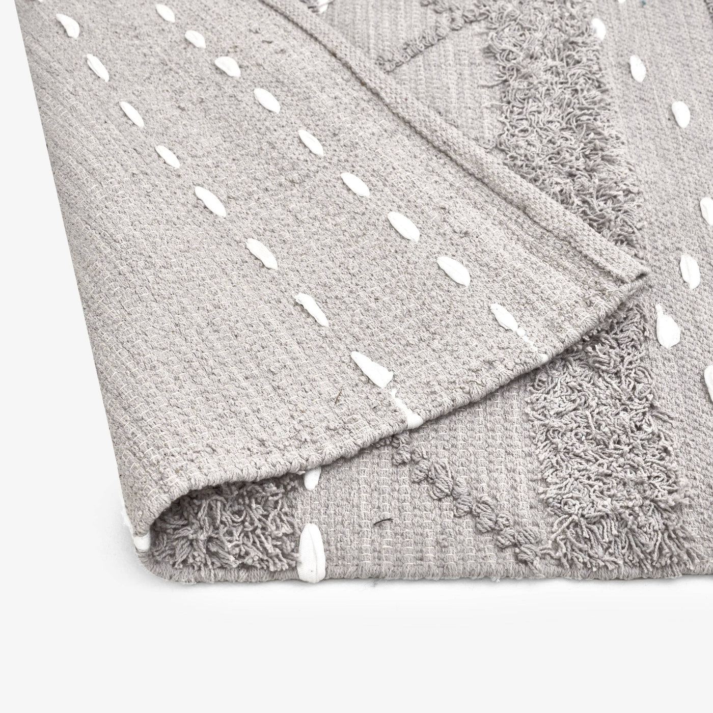 Tobias Handwoven Geometric Striped Tufted Runner, Grey, 80x300 cm Runner Rugs sazy.com