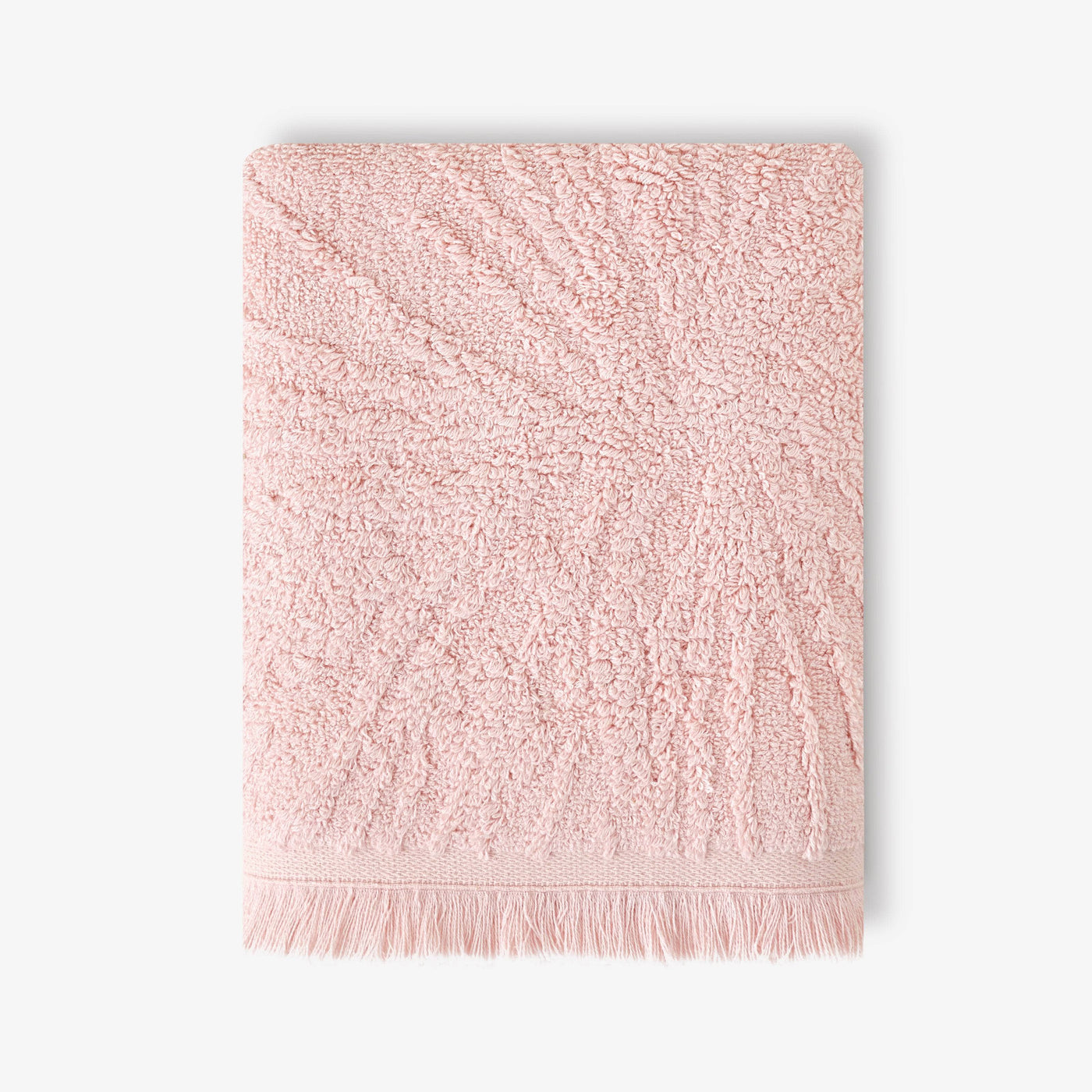 Barbara Jacquard Fringed 100% Turkish Cotton Hand Towel, Pink 1