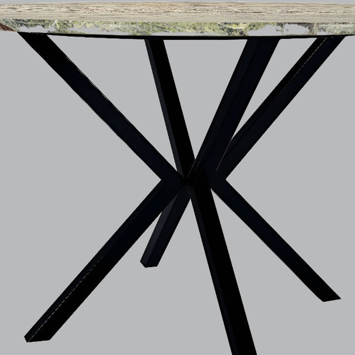 Rainforest Marble - Metal Large Dining Table, Black - Green - Brown Dining Tables sazy.com