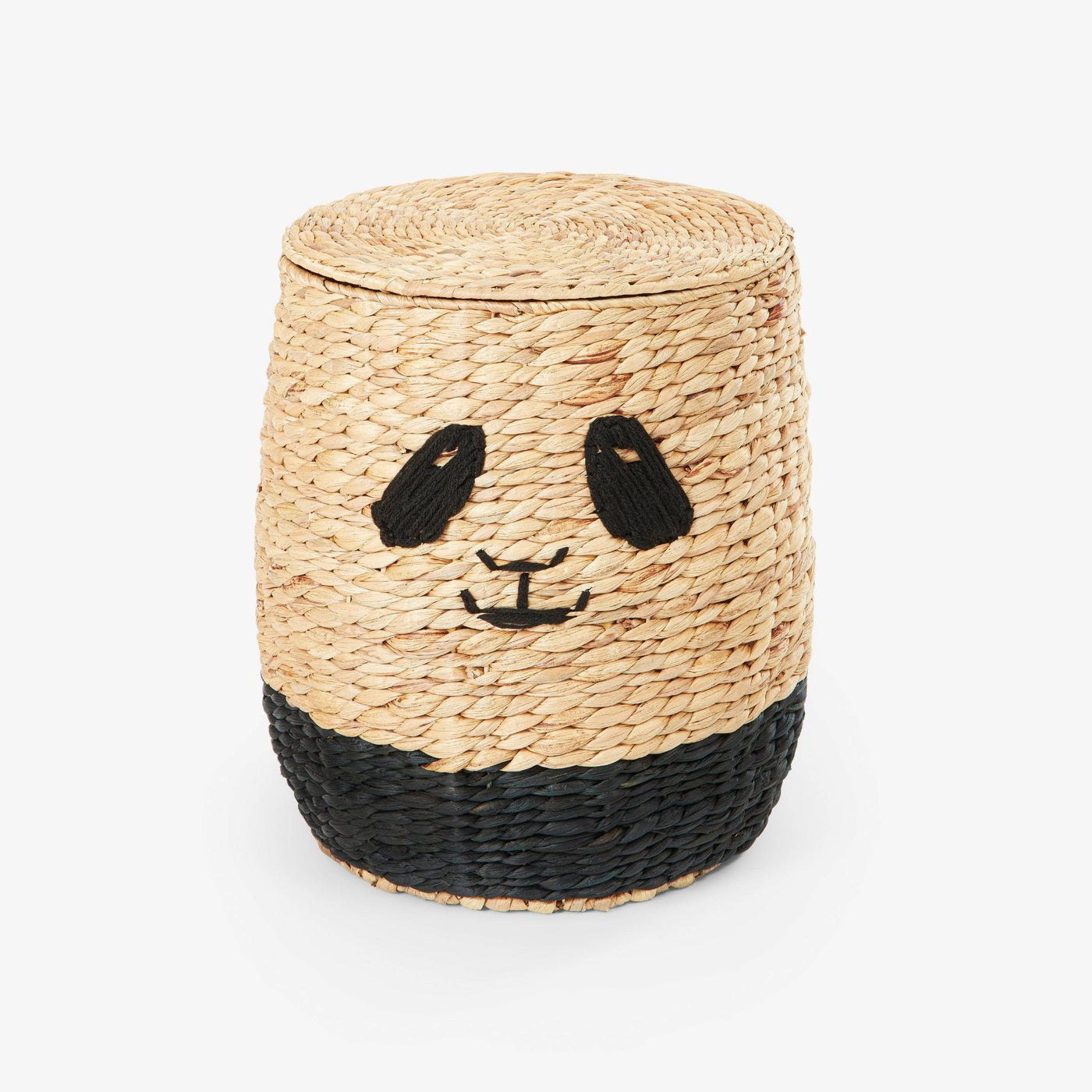 Panda Toy Basket With Lid, Natural Baskets sazy.com