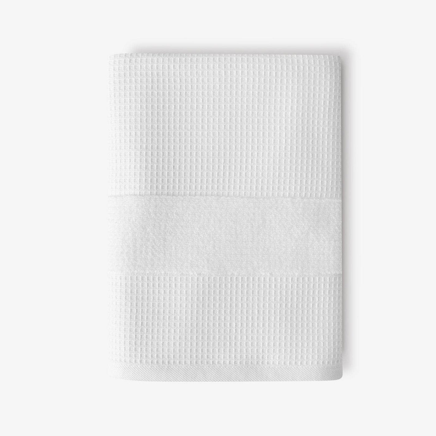 Airsense Waffle 100% Turkish Cotton Bath Towel, White Bath Towels sazy.com