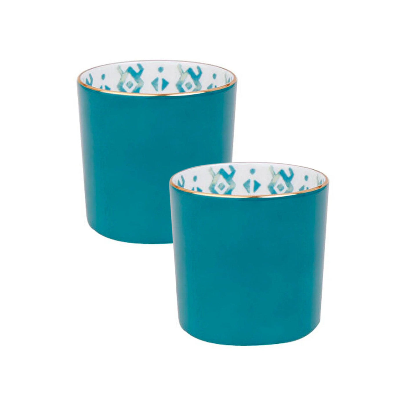 Ikat Set of 2 Cups, Green 1