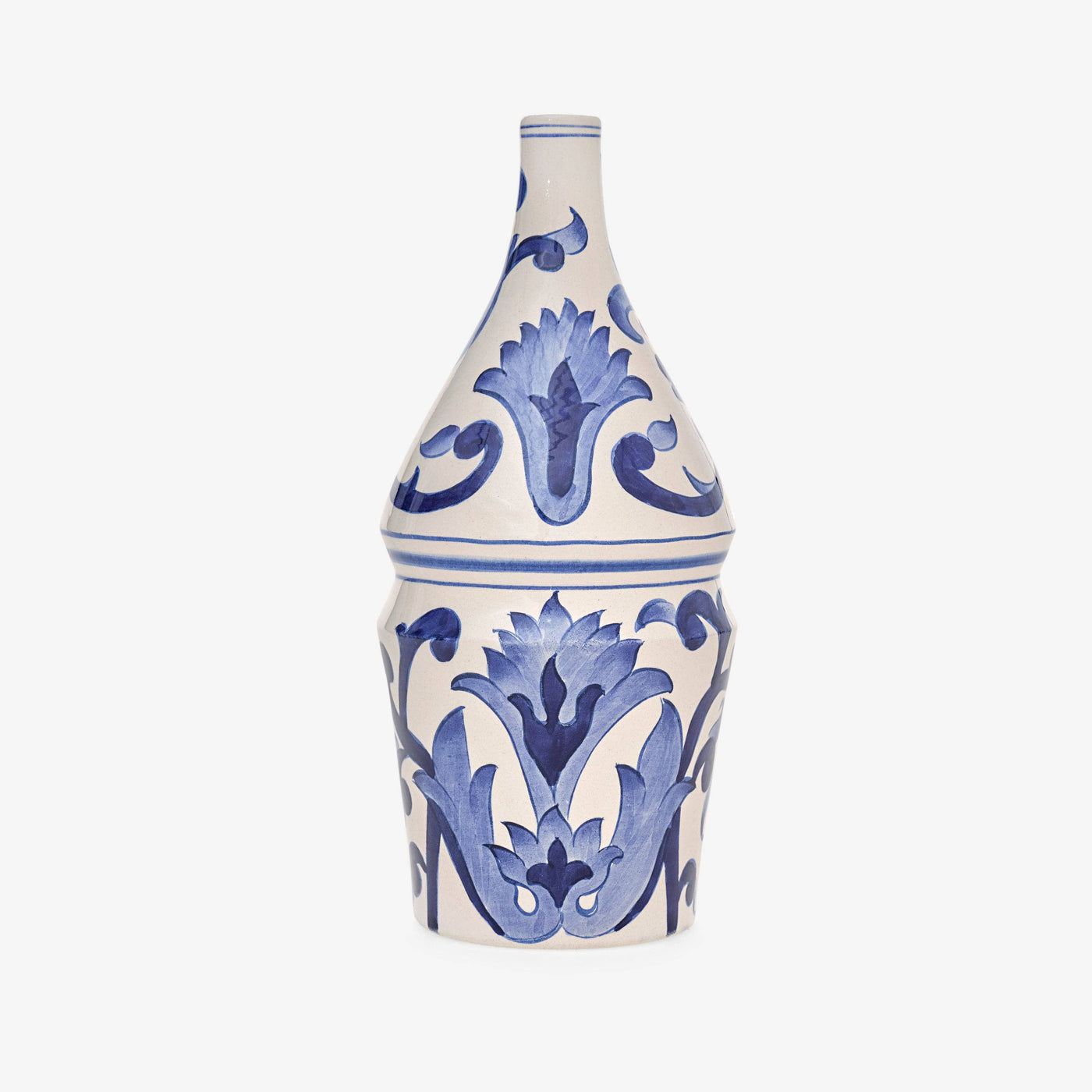 Mazarine Handpainted Vase, Cobalt - White, S Vases sazy.com