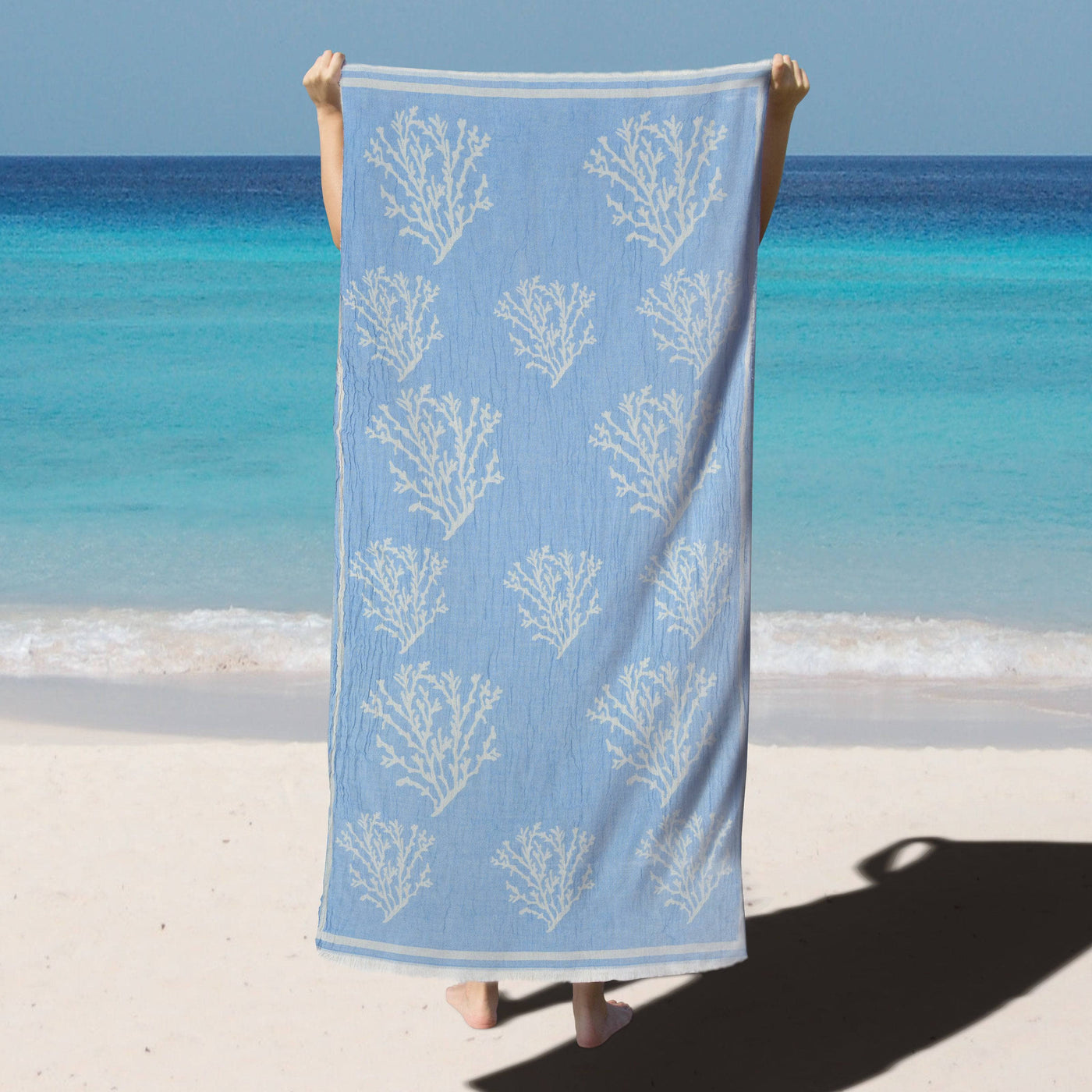 Mazu Beach Towel, Blue Beach Towels sazy.com