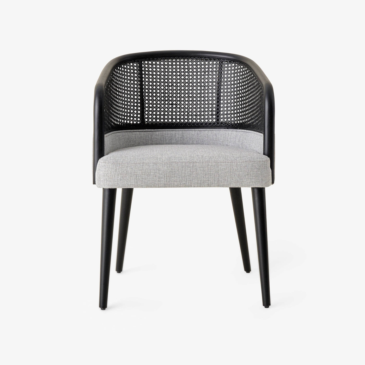 Pisa Rattan Armchair, Black - Light Grey Dining Chairs & Benches sazy.com
