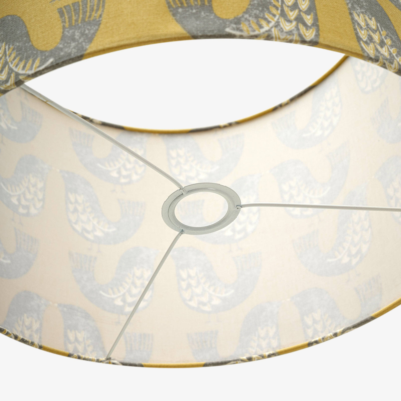 Birdie Print Linen Lamp Shade, Yellow Lamp Shades sazy.com