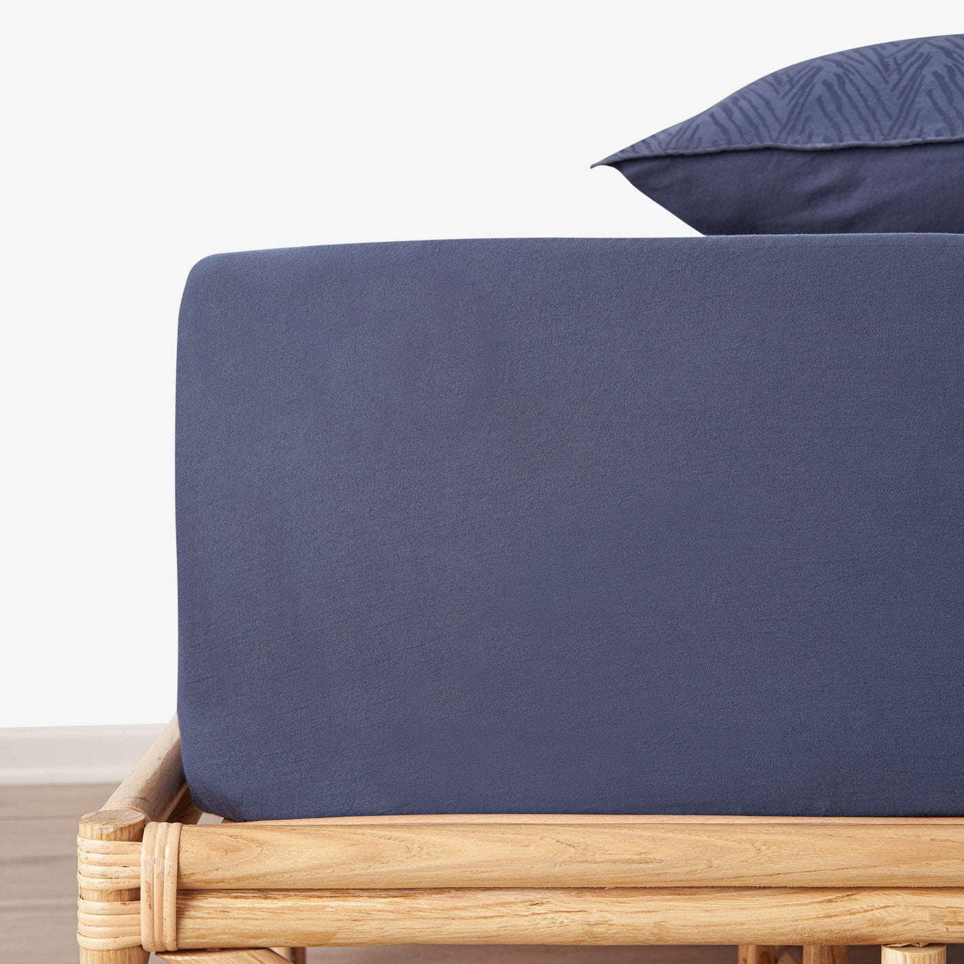 Freddie 100% Turkish Cotton 300 TC Fitted Sheet, Navy, King Size 1