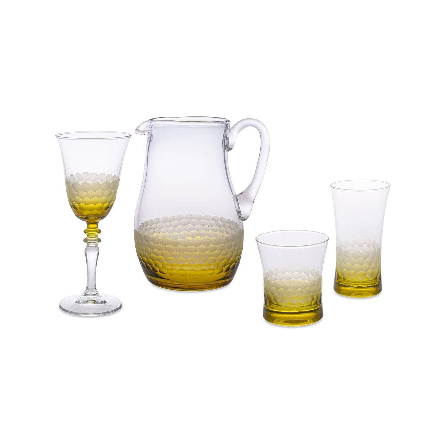 Bermondsey Set of 6 Wine Glasses, Mustard, 270 ml Glasses & Tumblers sazy.com