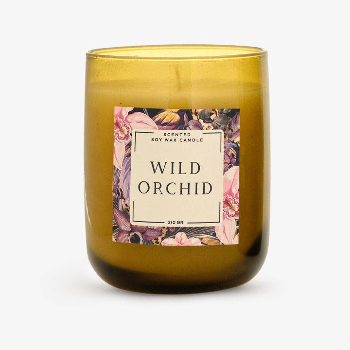 Wild Orchid Candle - Diffuser Set, Amber Diffusers sazy.com