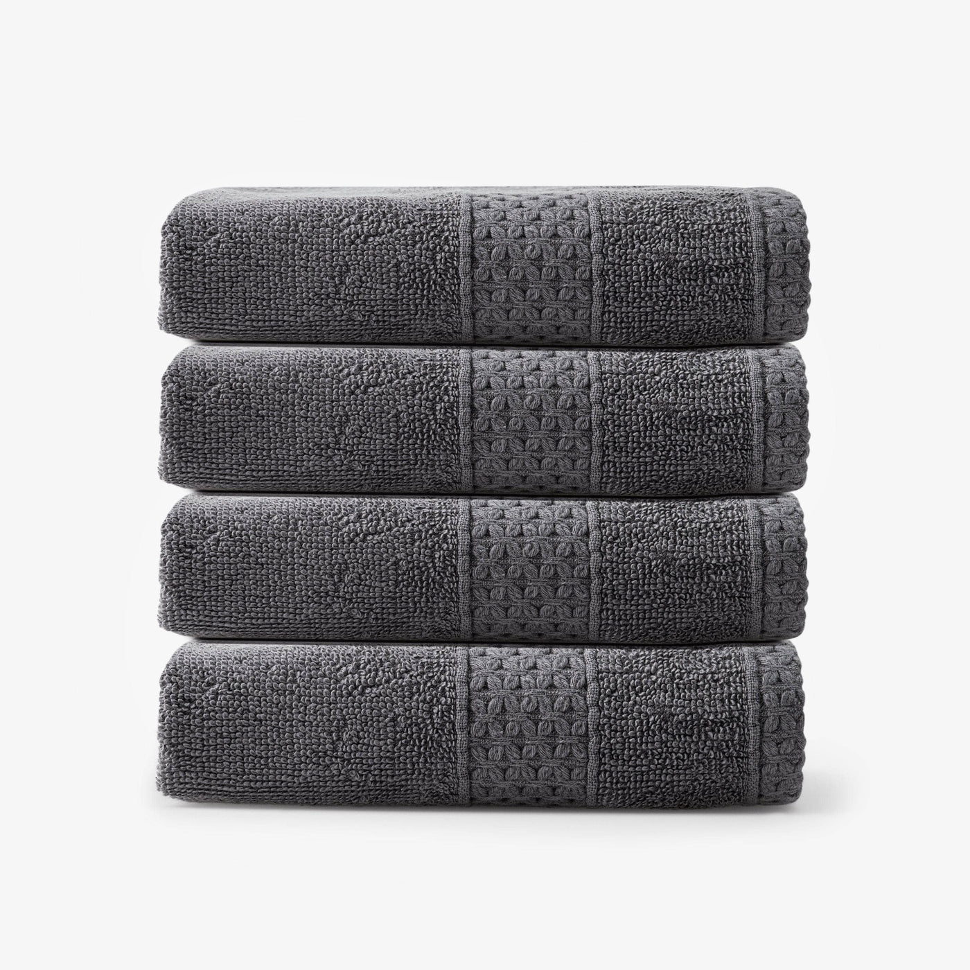 Aqua Fibro Set of 4 Extra Soft 100% Turkish Cotton Face Cloth, Anthracite Grey, 33x33 cm 1