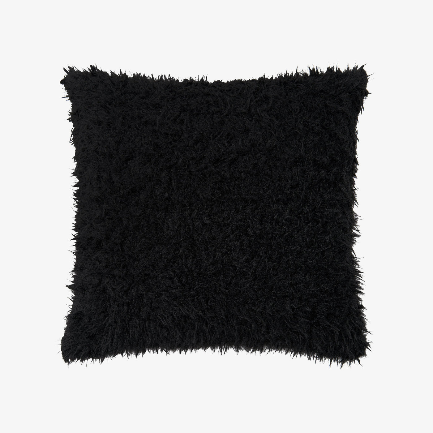 Cuddo Faux Fur Cushion Cover, Black, 45x45 cm Cushion Covers sazy.com