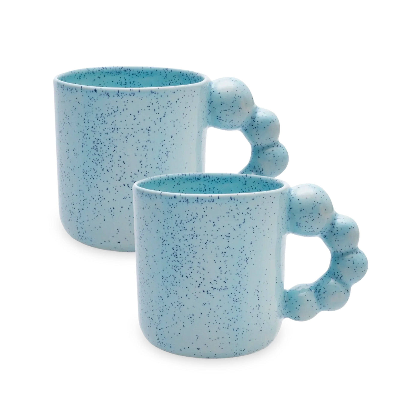 Bubble Set of 2 Handmade Mugs, Blue 1