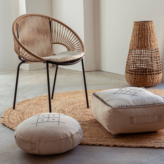Olympia Floor Cushion, Cream, 45x45 cm 4
