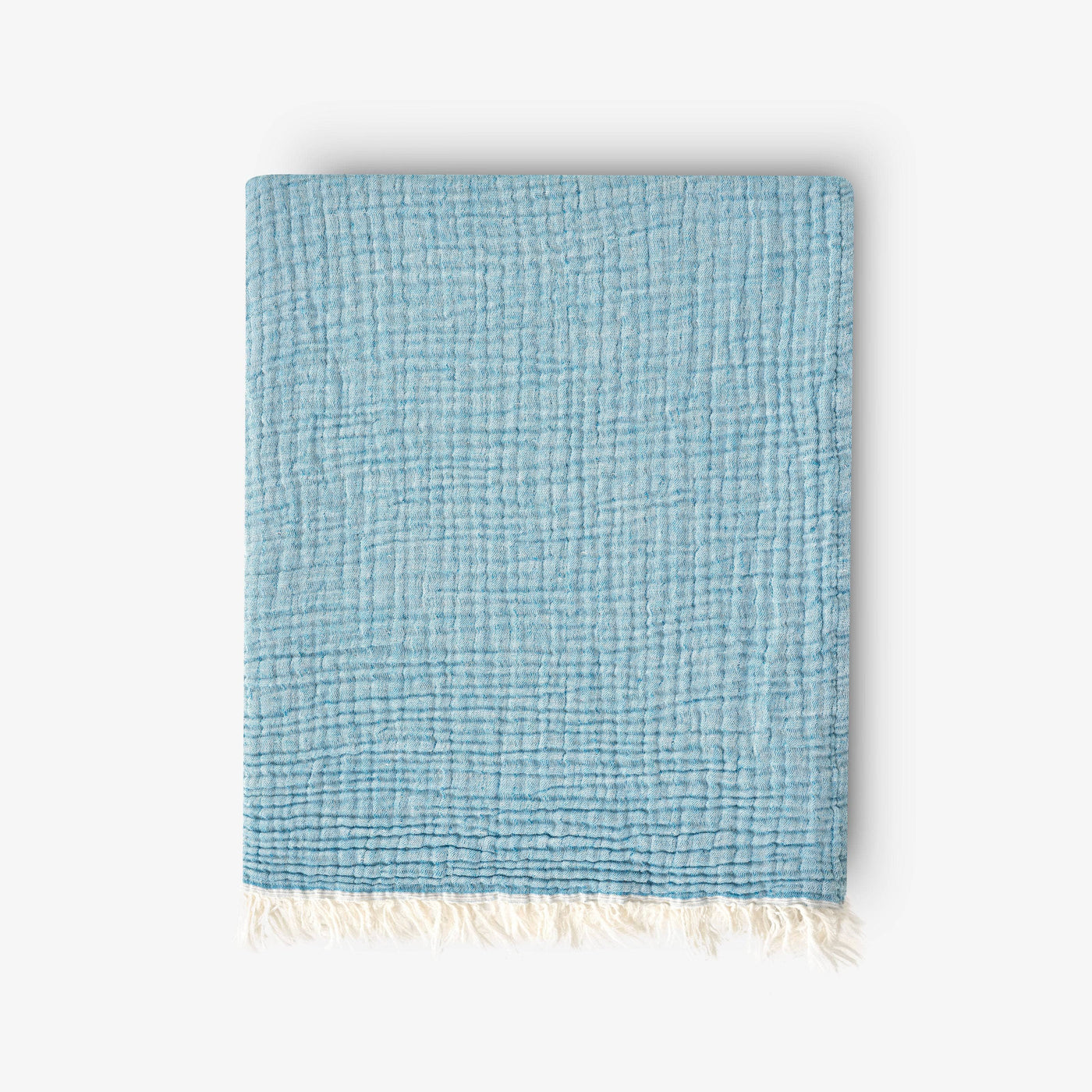 Ruth Textured 100% Cotton Throw Set, Blue, 150x200 cm Throws sazy.com