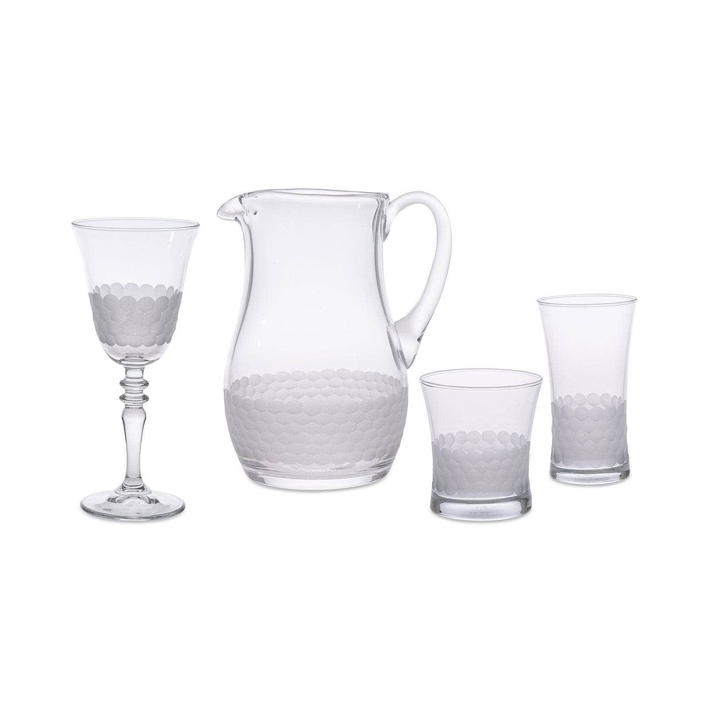 Bermondsey Set of 6 Glass Tumblers, White, 240 ml Glasses & Tumblers sazy.com