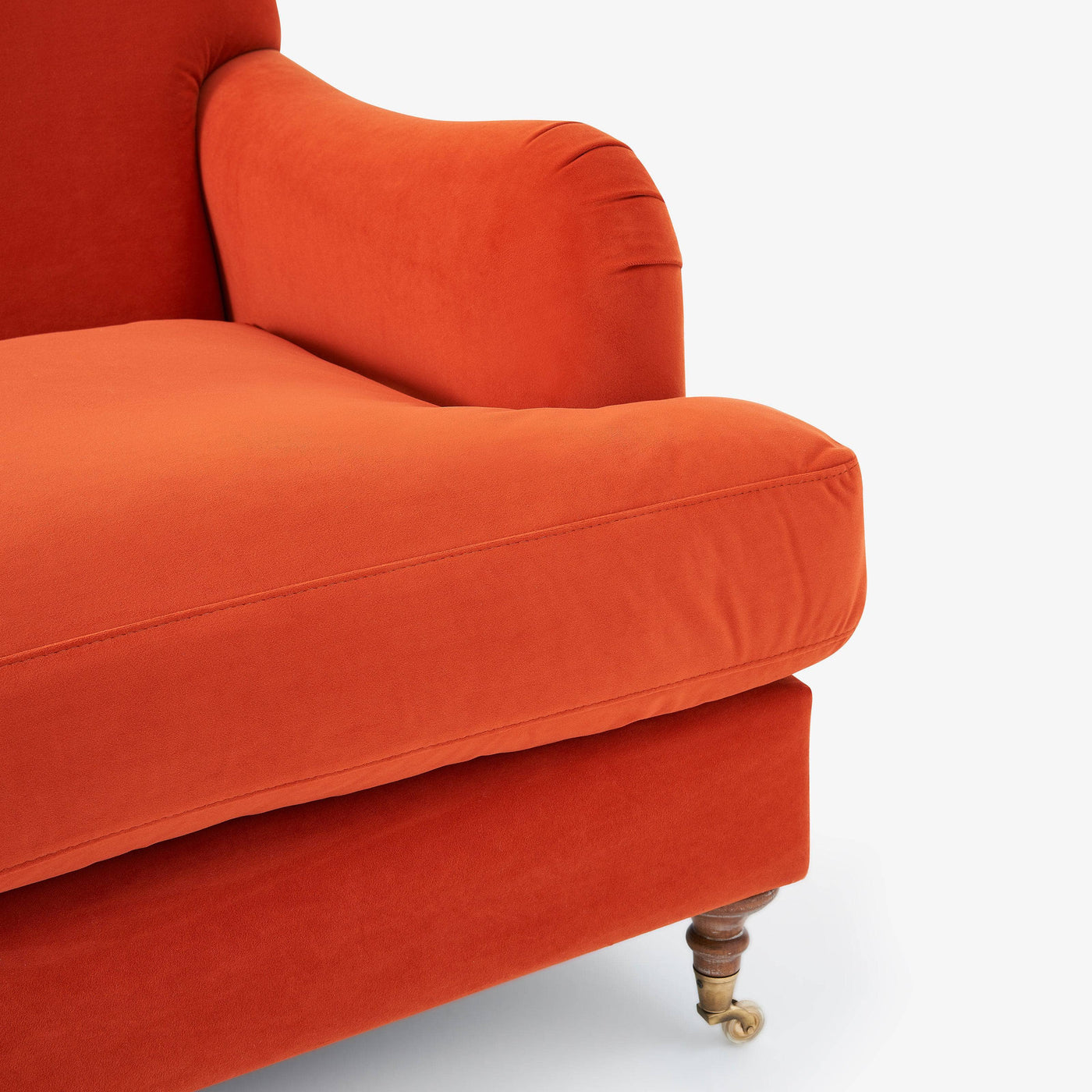 Emin 3 Seater Velvet Sofa, Red 4