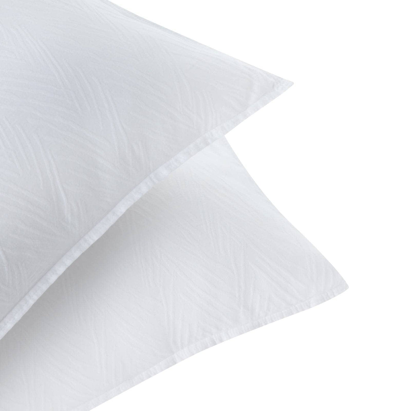 Freddie Set of 2 100% Turkish Cotton Jacquard 300 TC Pillowcases, White 2