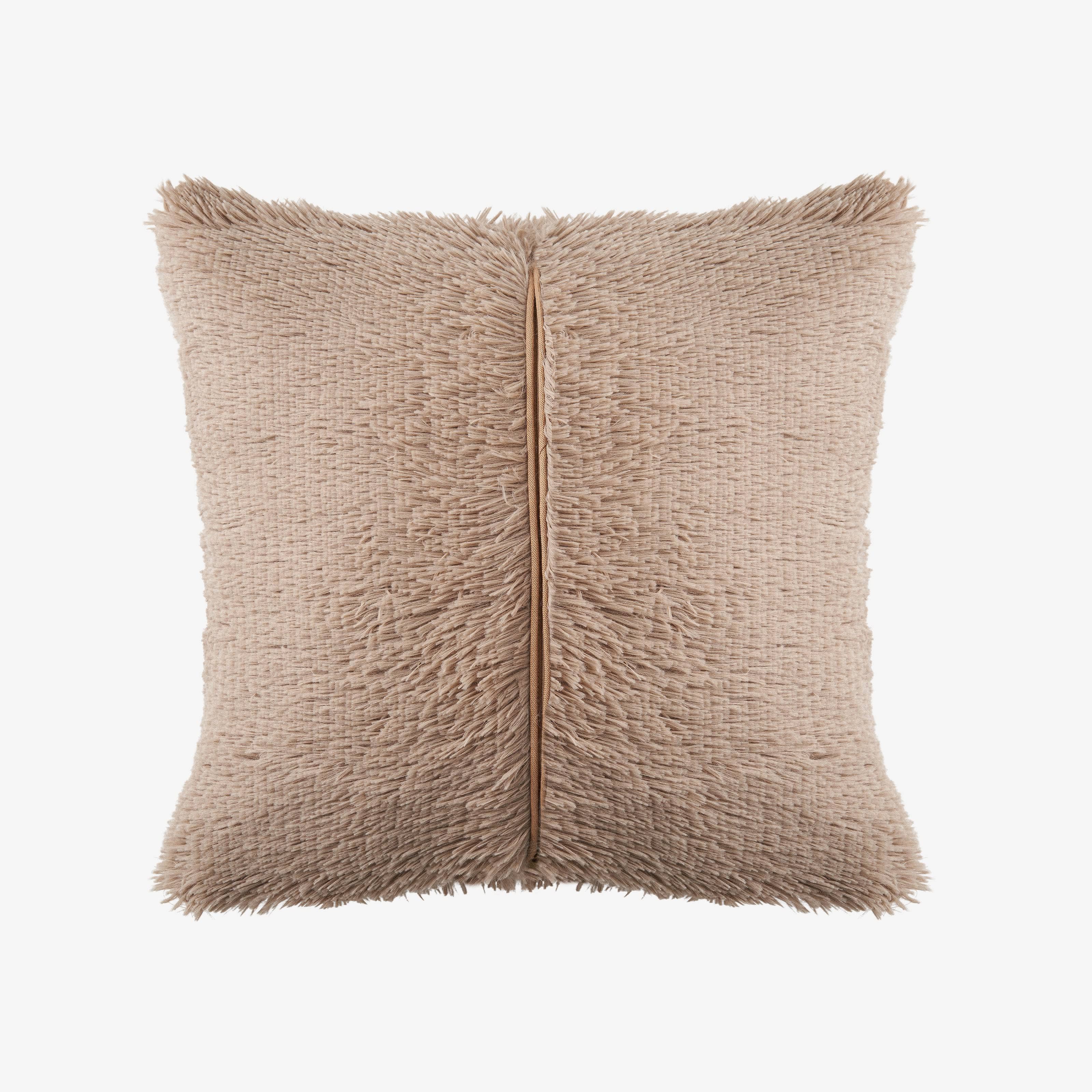 Cuddo Faux Fur Cushion Cover, Beige, 45x45 cm 2
