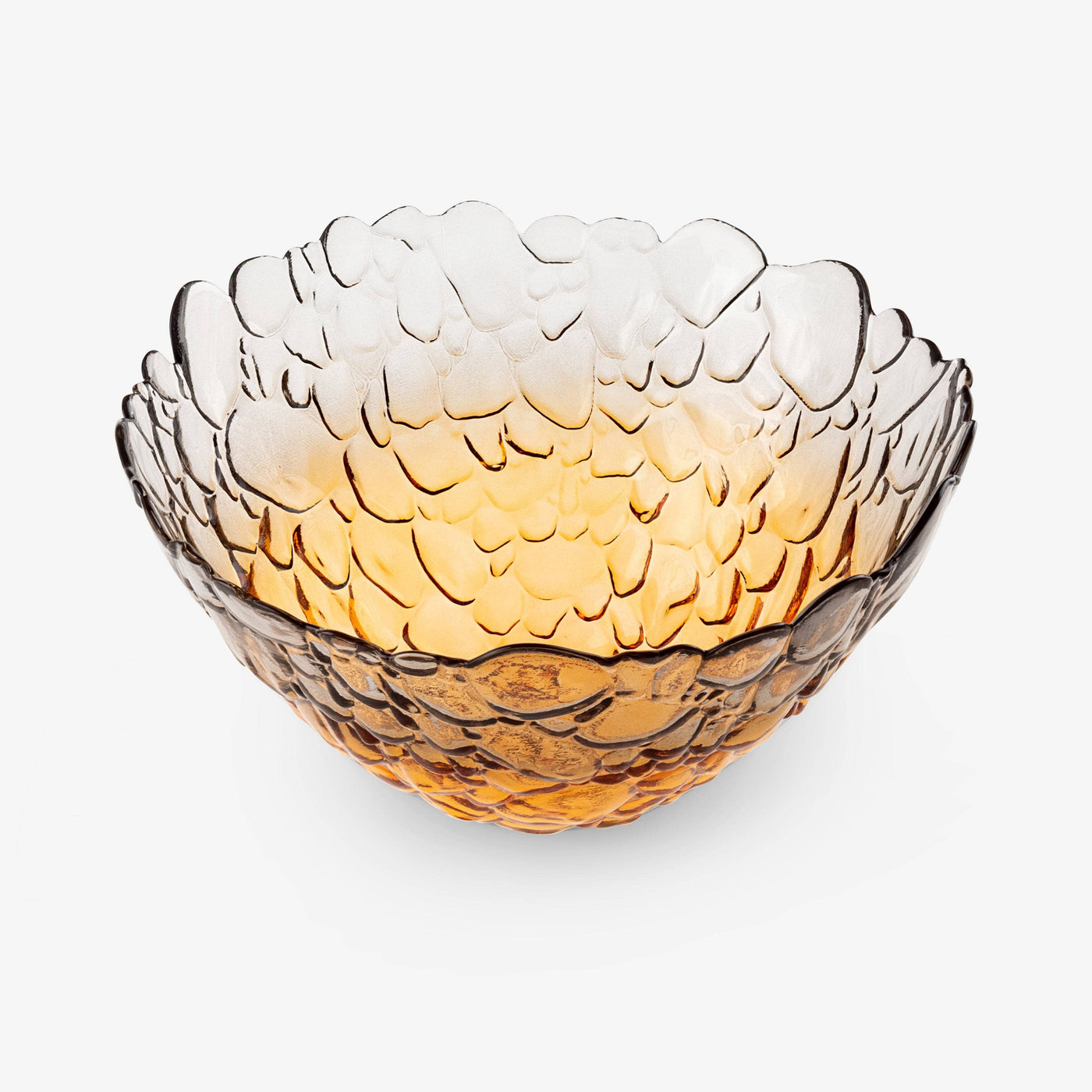 Bombolla Flame Medium Deep Decorative Glass Dish, Amber - Charcoal Decorative Accessories sazy.com