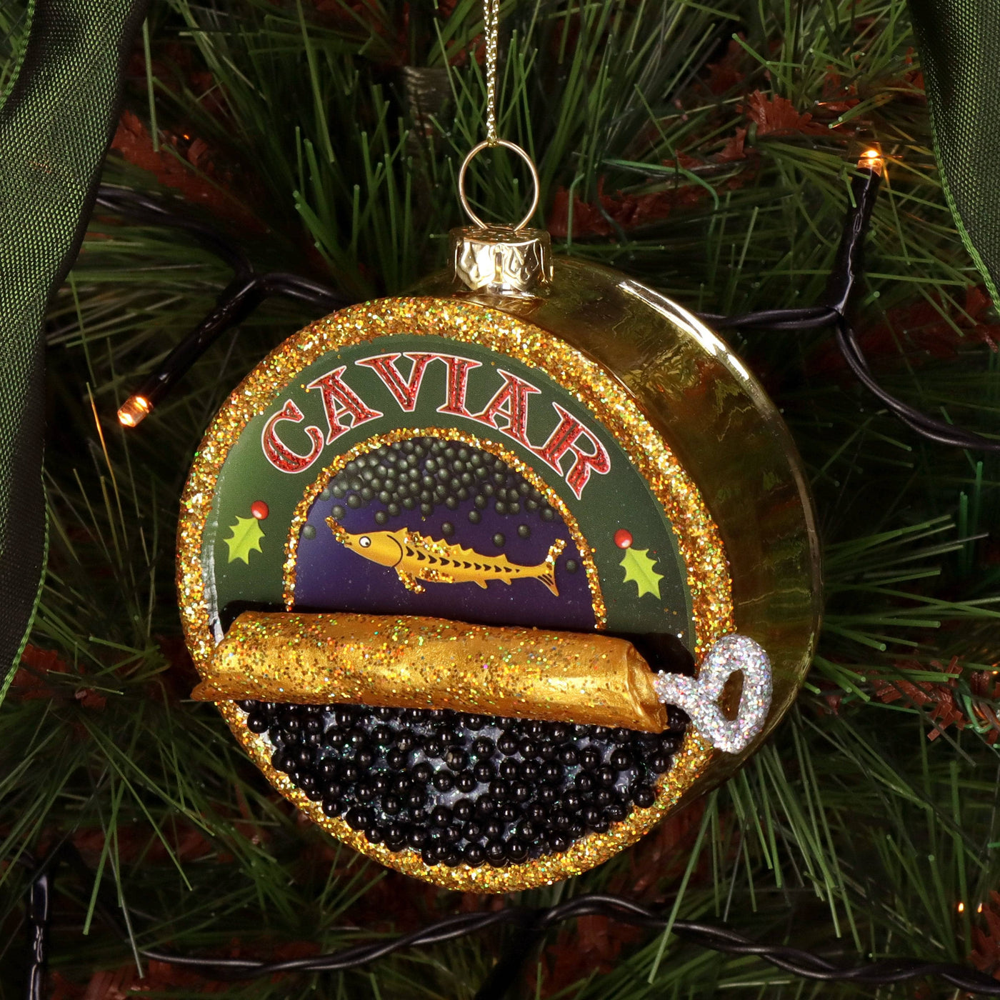 Caviar Set of 2 Ornaments, Multicoloured Christmas sazy.com