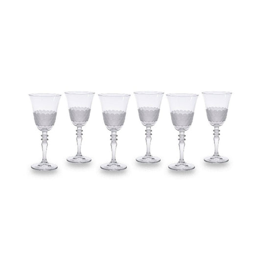 Bermondsey Set of 6 Wine Glasses, White, 270 ml Glasses & Tumblers sazy.com