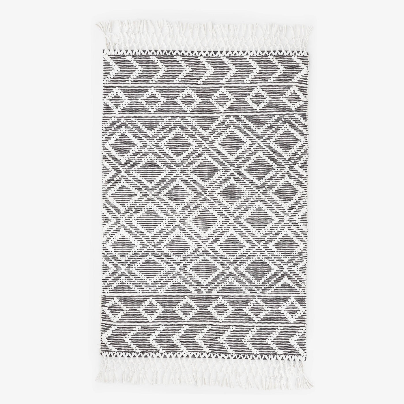  Sullivan Hand Woven Geometric Rug , Black - White, 160x230 cm 1