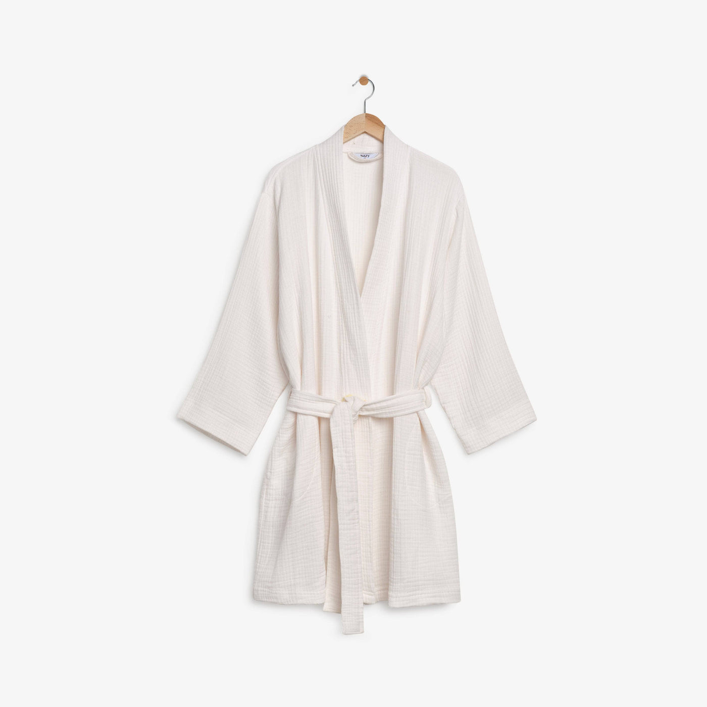 Rika Unisex 100% Turkish Cotton Dressing Gown, Off-White, XL Dressing Gowns sazy.com