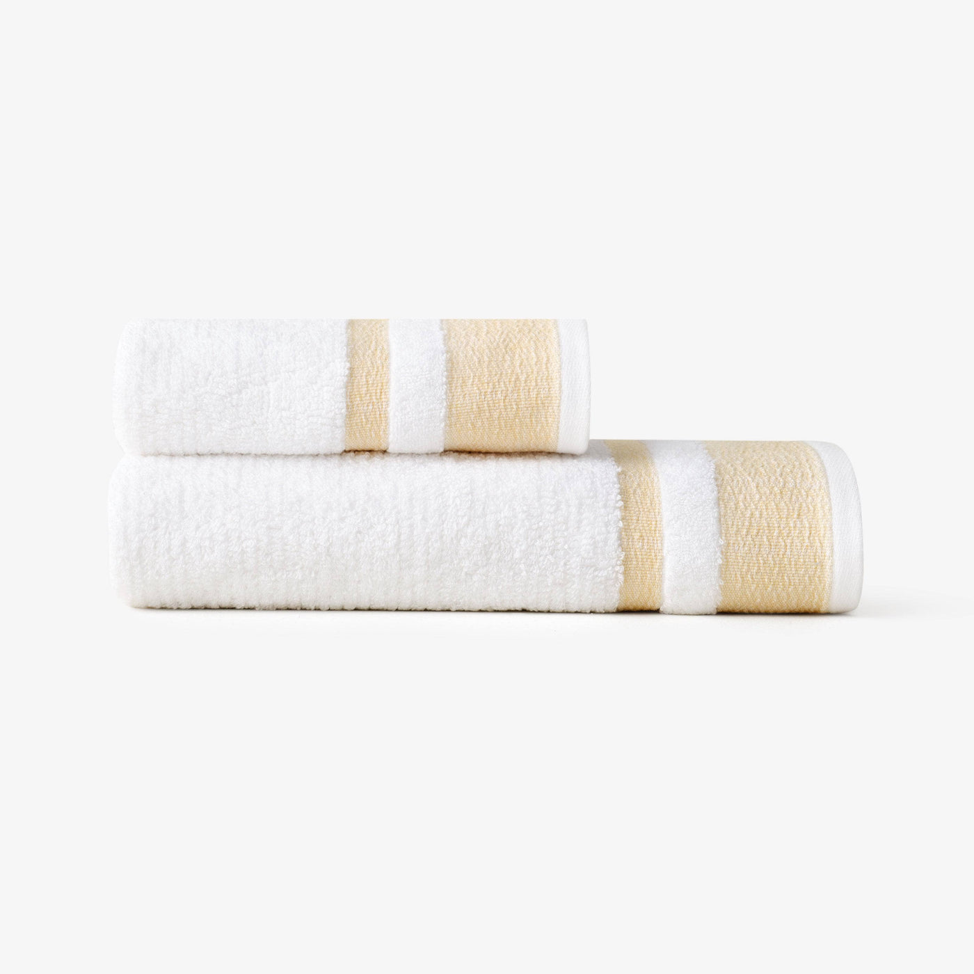 Charlotte Striped 100% Turkish Cotton Towel Set, Mustard Towel Sets sazy.com