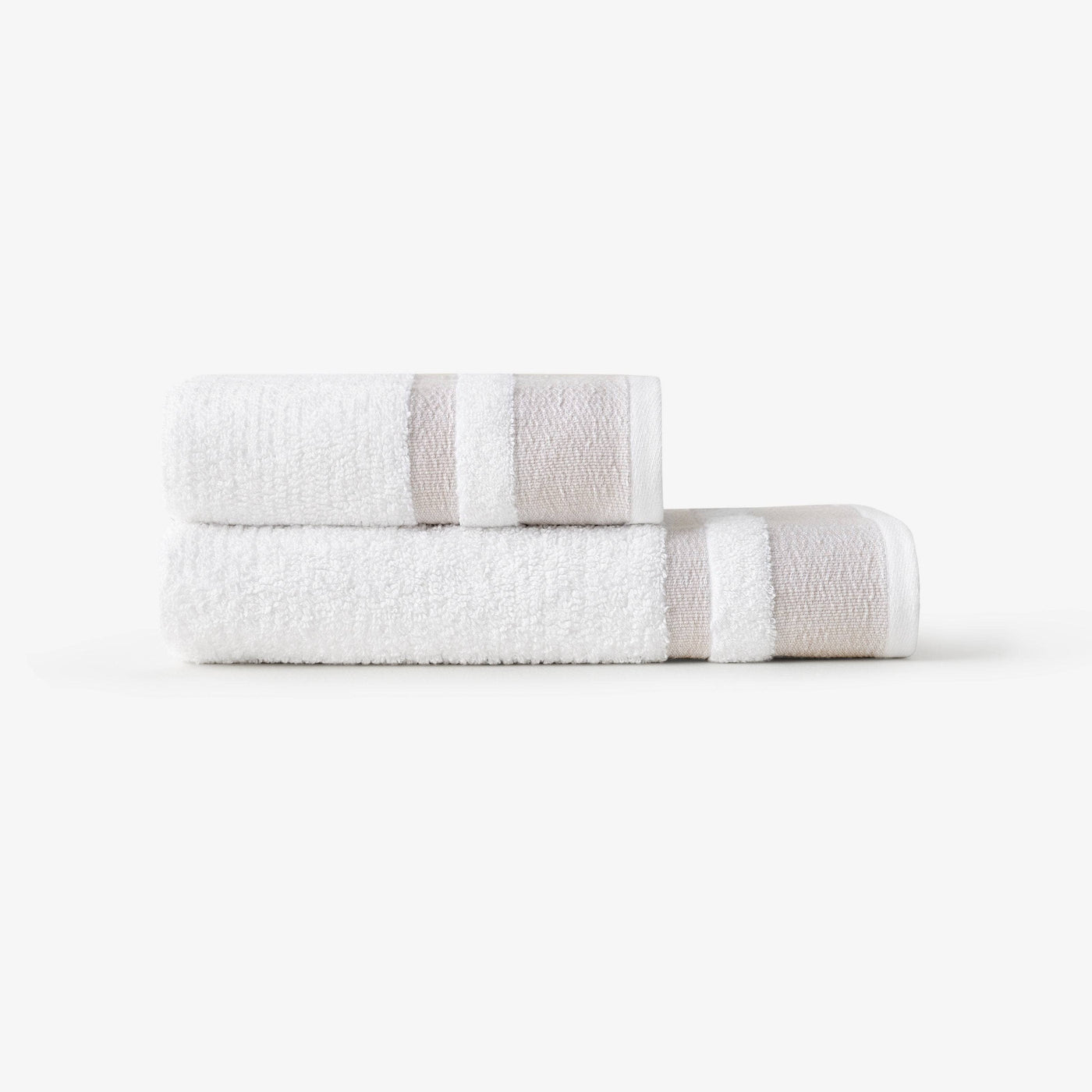 Charlotte Striped 100% Turkish Cotton Towel Set, Beige Towel Sets sazy.com