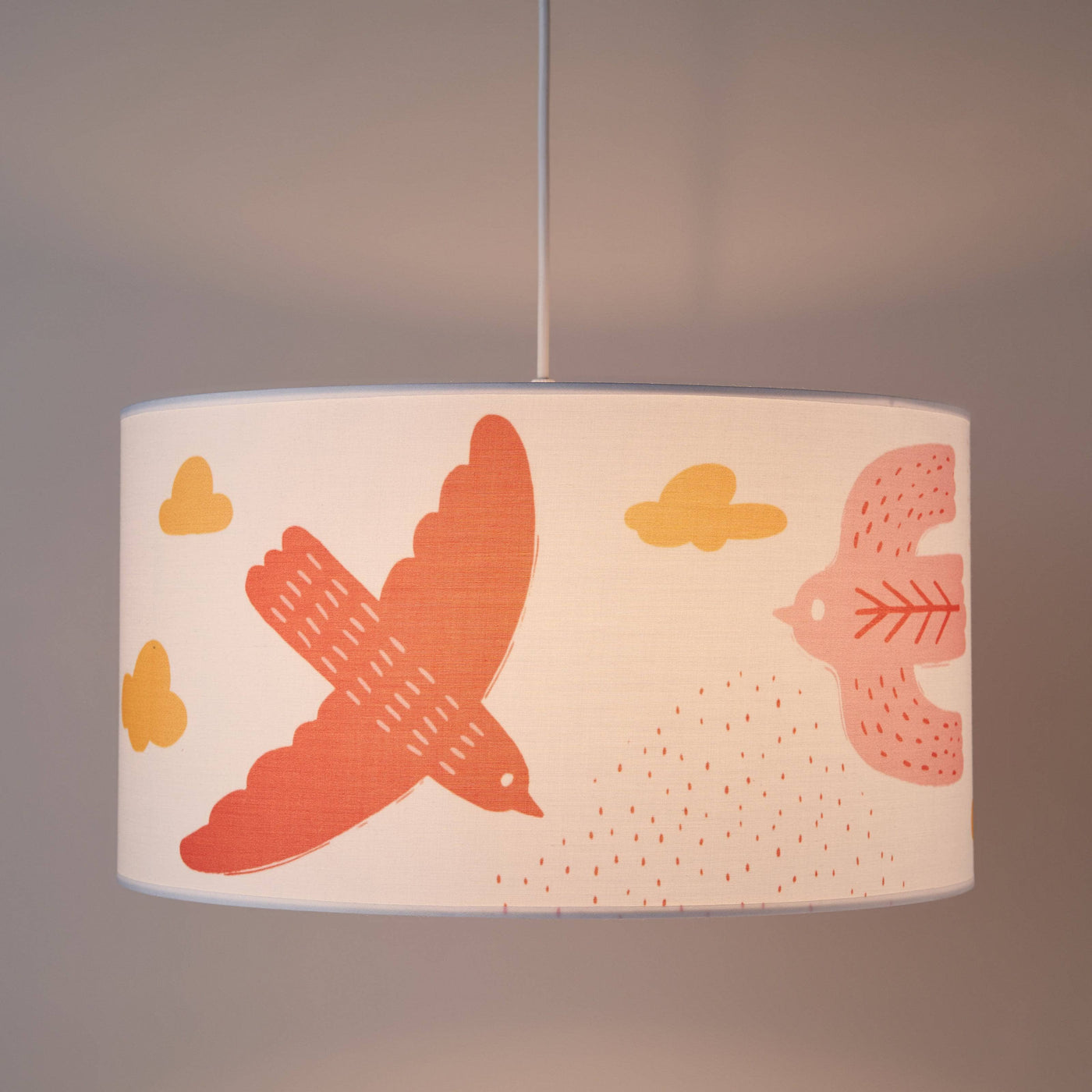 Bird Ceiling Lamp Shade, Pink - White Kids Lighting sazy.com