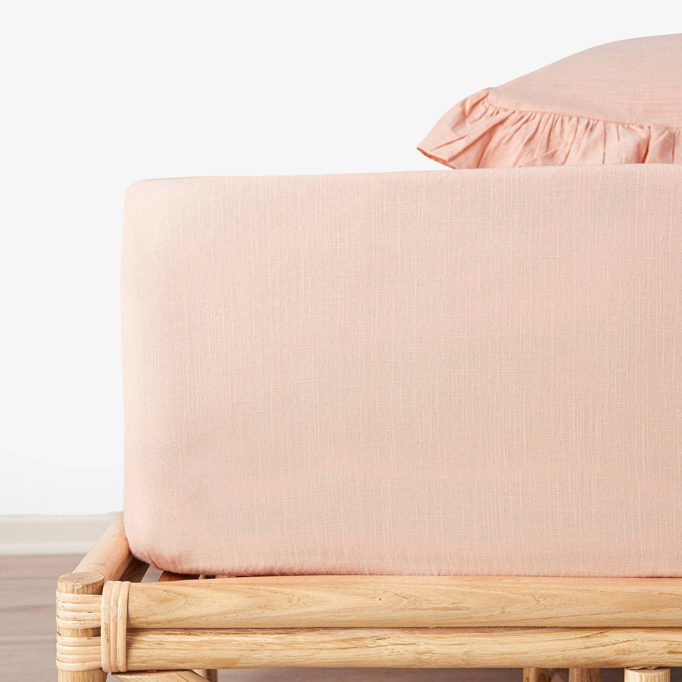 Ruby 100% Turkish Cotton Fitted Sheet, Powder Pink, Double Size Bed Sheets sazy.com