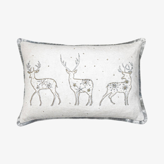 Embellished Deer On White, White, 30x50 cm 1