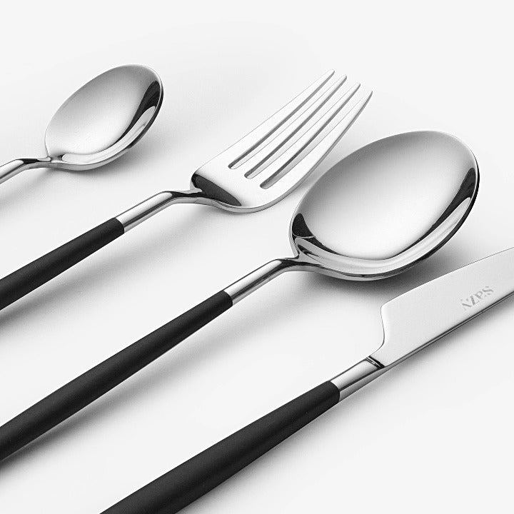 Malmo 4 Piece Stainless Steel Cutlery Set, Black Cutlery sazy.com