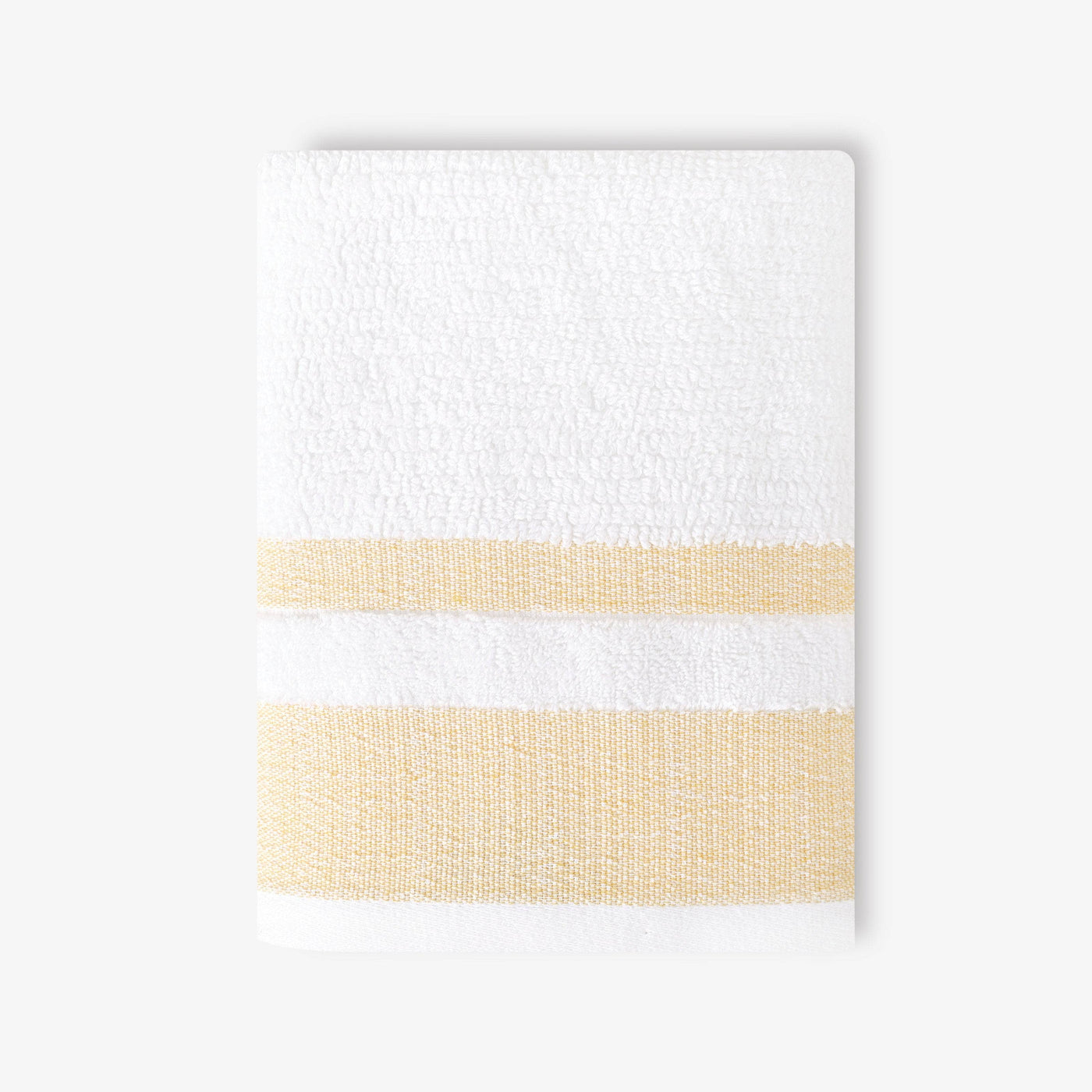 Charlotte Set of 2 Striped 100% Turkish Cotton Hand Towel, Mustard, 50x90 cm 2