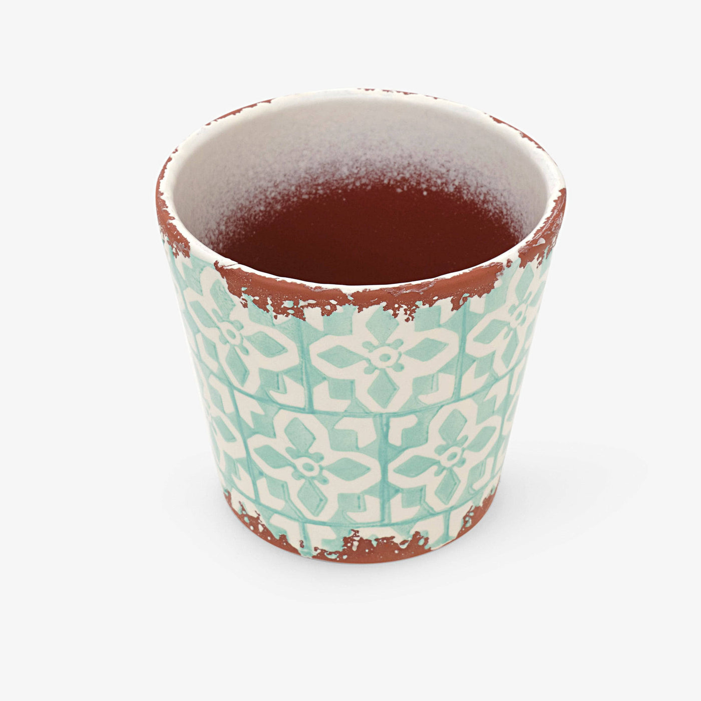 Mosaic Ceramic Pot, Green, 14x14 cm 2