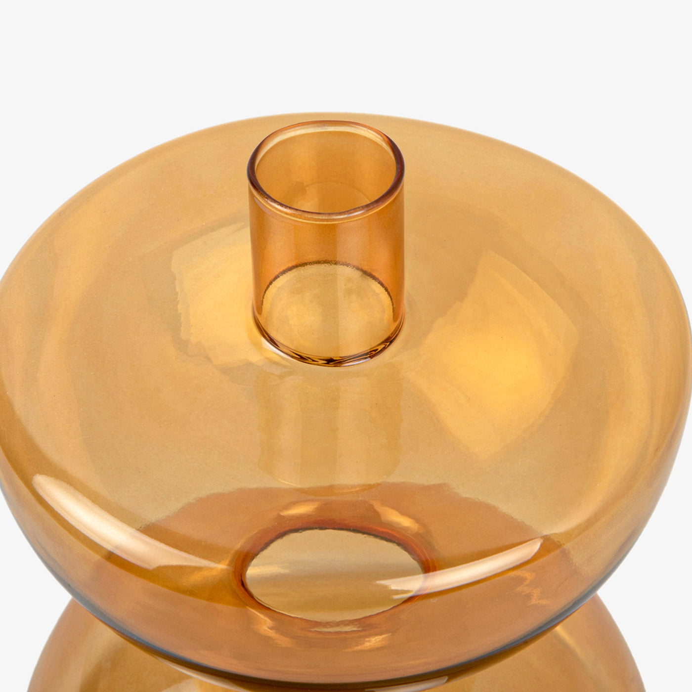 Duplik Candle Holder, Glass, Ochre Yellow, L Candle Holders sazy.com