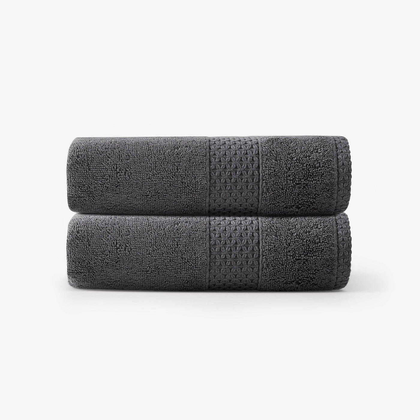 Aqua Fibro Set of 2 Extra Soft 100% Turkish Cotton Hand Towels, Anthracite Grey Hand Towels sazy.com