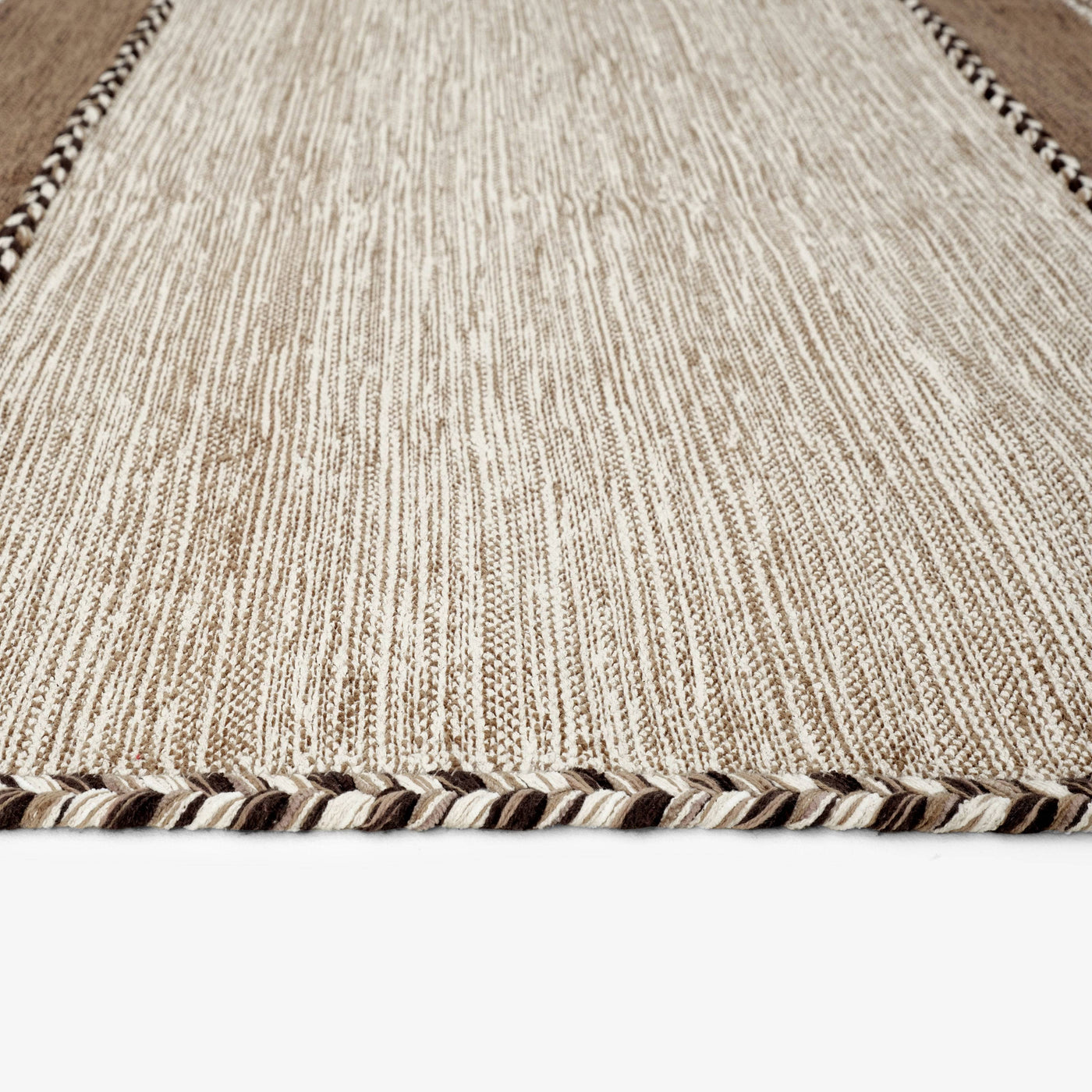  Osvaldo Hand Woven Striped Rug, Ivory, 80x150 cm 2