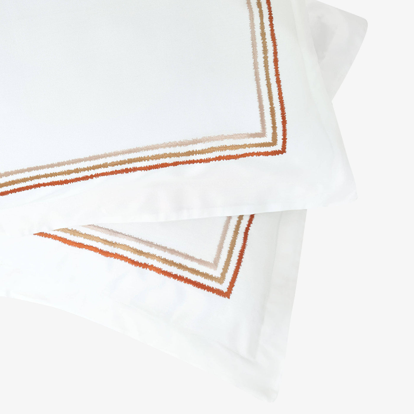 Darcy Embroidered 100% Turkish Cotton 210 TC Duvet Cover Set, White - Mustard, Double Size Bedding Sets sazy.com