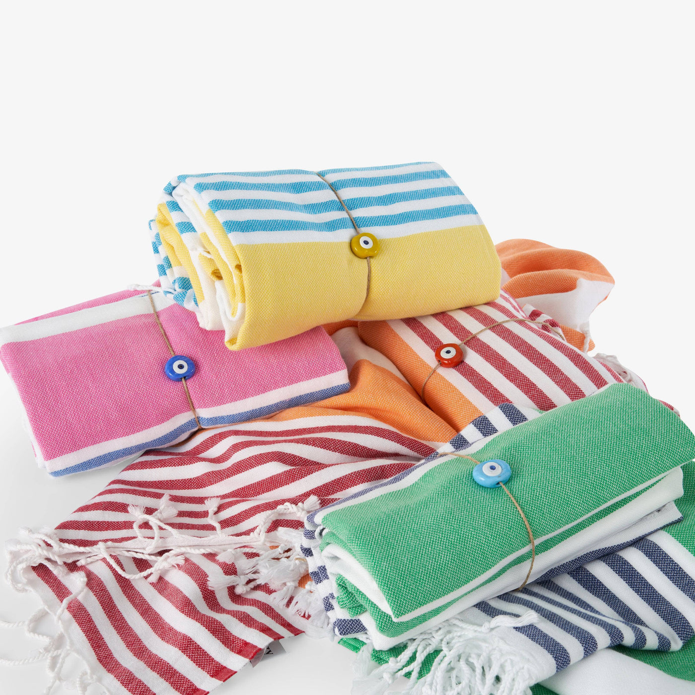 Bagnante Set of 2 Beach Towel, Yellow - Blue Beach Towels sazy.com