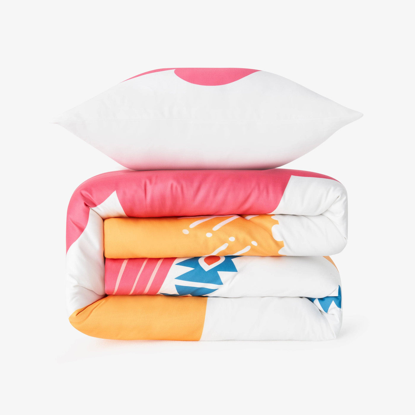 Flower Reversible Duvet Cover Set, Orange - Red, 140x200 cm 2