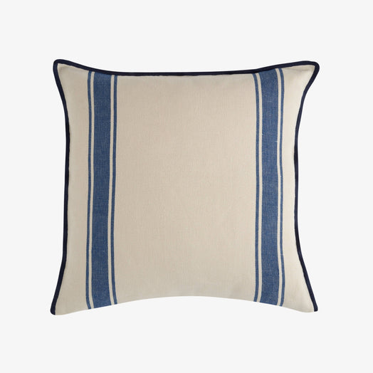 Lido Striped Linen Cushion Cover, Natural - Blue, 45x45 cm - 1