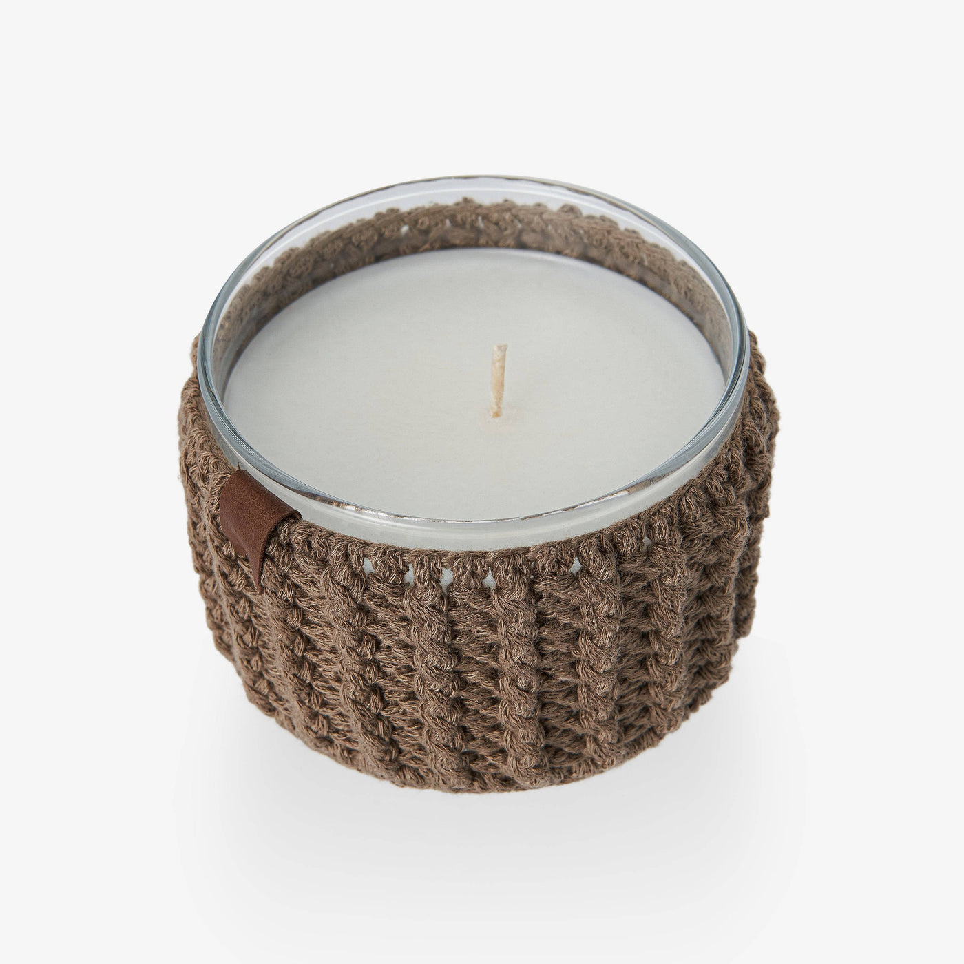 Hugga Knitted Candle, Brown, 300 g Candles sazy.com
