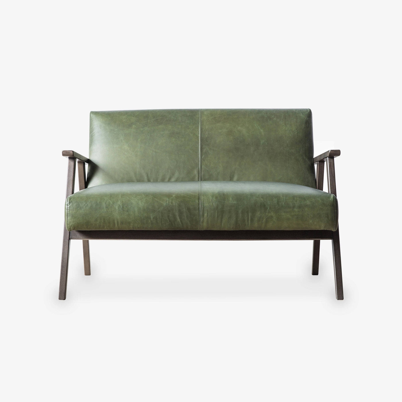 Neyland 2 Seater Leather Sofa, Green - 1