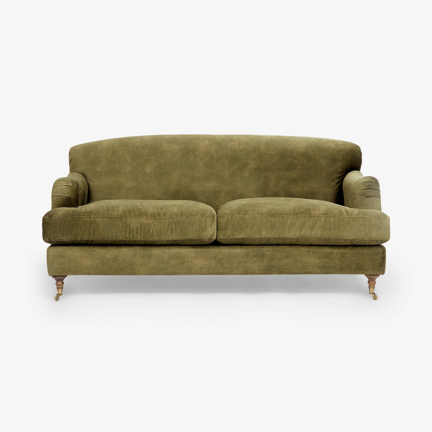 Emin 3 Seater Velvet Sofa, Khaki - 1